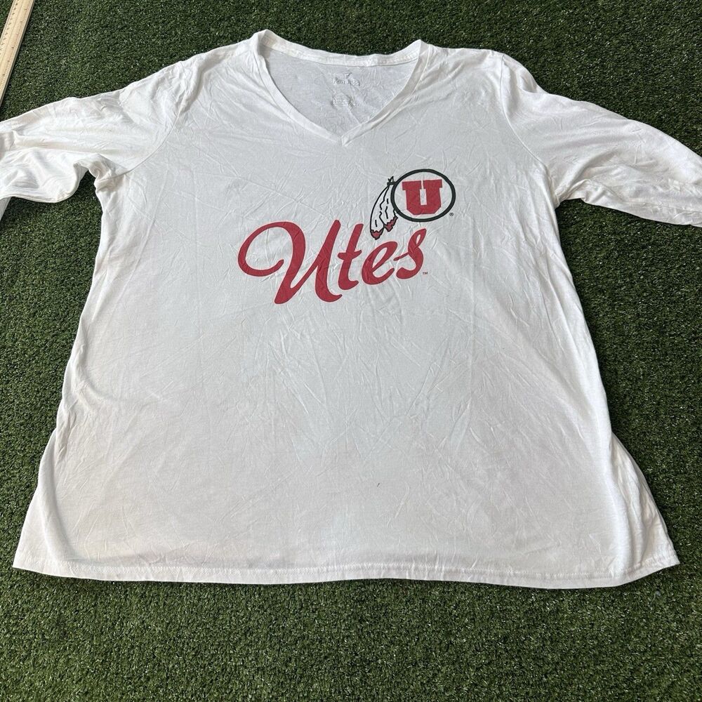 Fanatics Utah Utes Women’s 2XL White V-Neck Graphic T-Shirt NCAA
